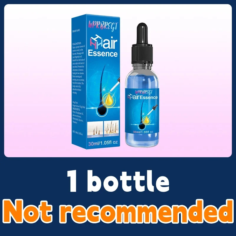 WPRBREGT blue bottle.hair growth essential 0iI. Say goodbye to baIdness. The secret 0f thick hair hair growth serums