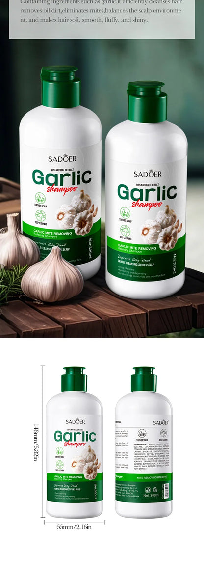 Garlic Anti-Mite Shampoo - Deep cleansing scalp care, specially designed for dandruff and itchy scalps.