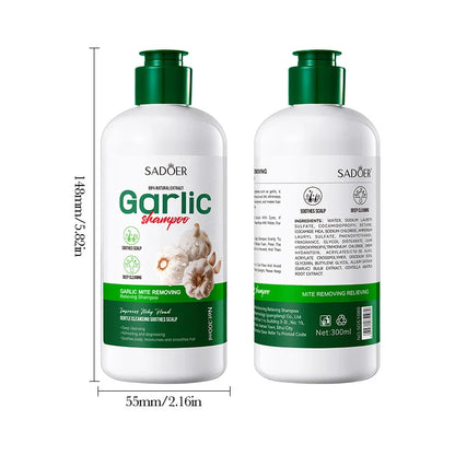 Garlic Anti-Mite Shampoo - Deep cleansing scalp care, specially designed for dandruff and itchy scalps.