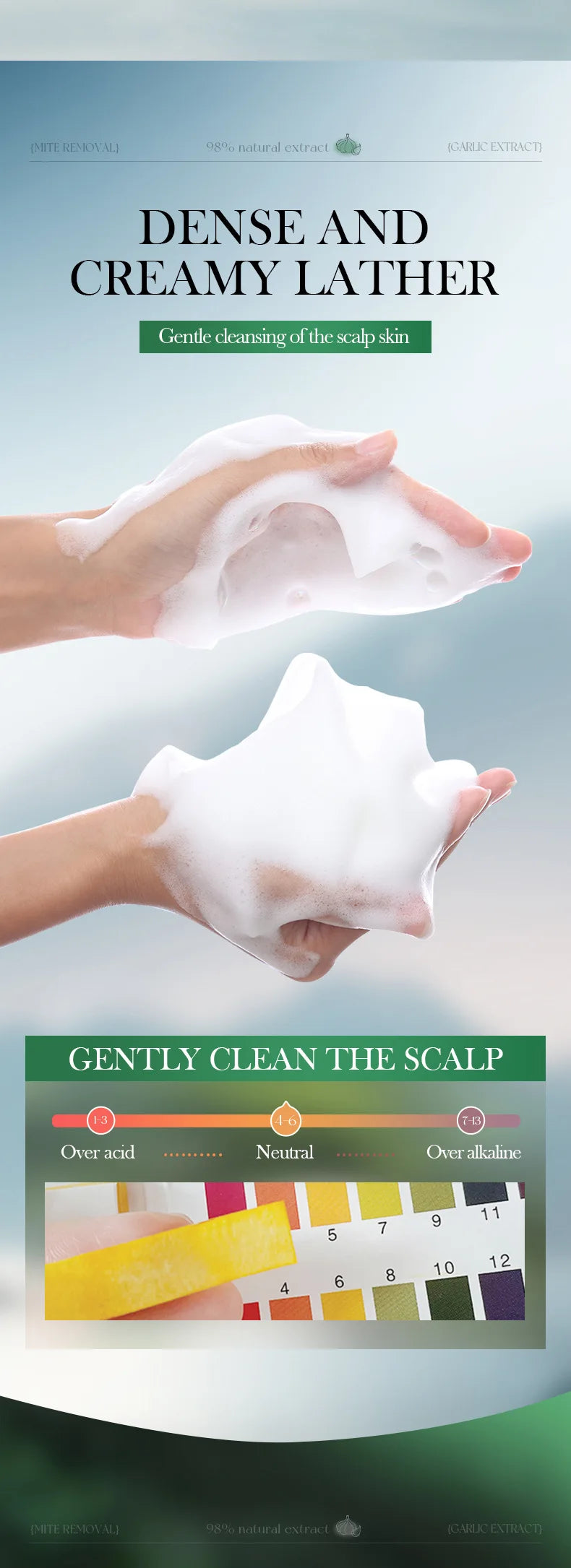 Garlic Anti-Mite Shampoo - Deep cleansing scalp care, specially designed for dandruff and itchy scalps.